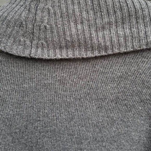 Loft Wool Blend Gray Open Front Cardigan Sweater size Medium - Picture 5 of 10
